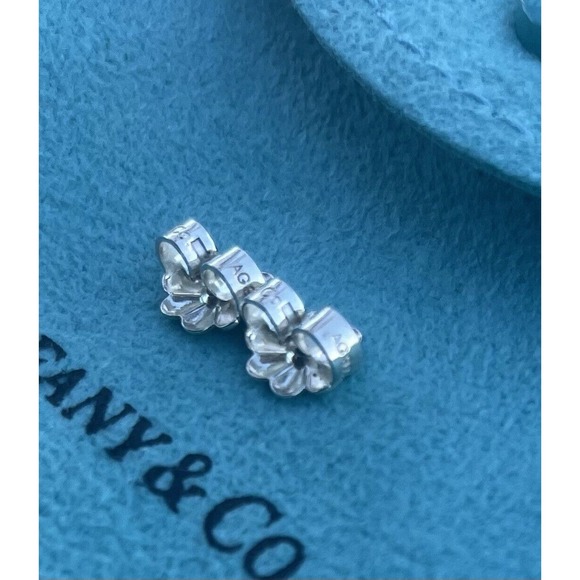 RARE Return Tiffany & Co. Silver 10mm Double Heart Dangle Drop Stud Earrings 925 - Picture 16 of 16